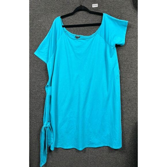 Torrid Mini French Terry Off-Shoulder Tee Shirt Dress Womens Size 2X Blue NEW - Picture 1 of 7